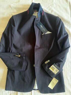 Tommy Hilfiger Boys Navy Blazer with Red Trim